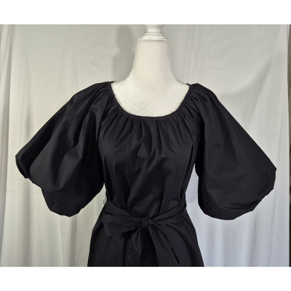 Peruvian Connection *In Black* Savannah Puff Sleeve Midi Dress Small - Picture 4 of 10